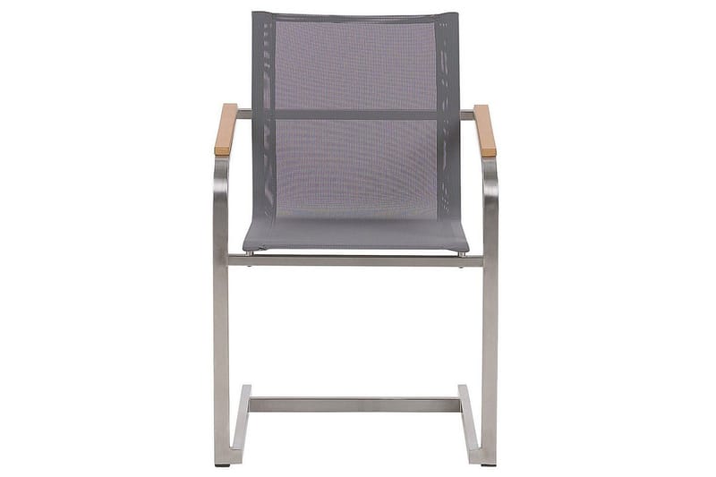 Matsalsset Beliani Valcanetto/Cosoleto Vit/Beige/Silver, 6-Sits White||Grey||Silver - Puutarhakalusteet - Ulkoryhmä - Ruokailuryhmät ulos
