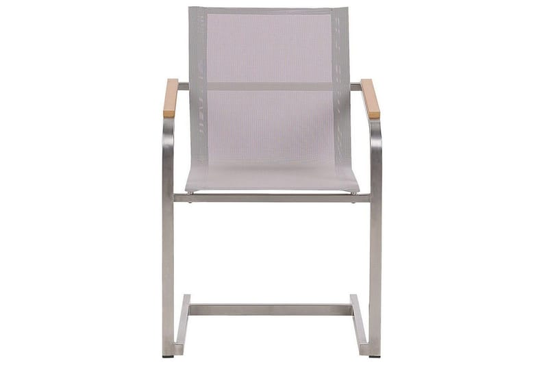 Matsalsset Beliani Valcanetto/Cosoleto Vit/Beige/Silver, 8-Sits White||Beige||Silver - Puutarhakalusteet - Ulkoryhmä - Ruokailuryhmät ulos