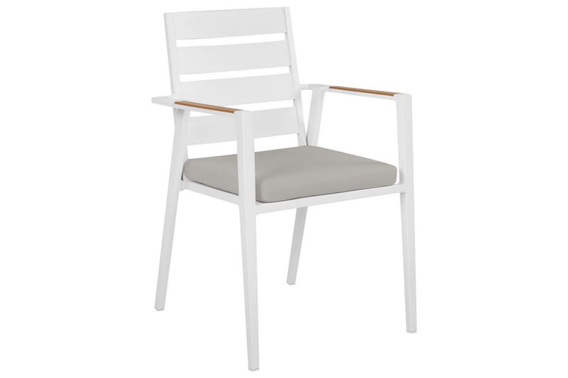 Matsalsset Beliani Valcanetto/Taviano Svart/grått/ljust trä, 6-Sits White||Grey||Light wood - Puutarhakalusteet - Ulkoryhmä - Ruokailuryhmät ulos