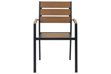 Matsalsset Beliani Vernio Ljus trä/svart Light wood||Black - Puutarhakalusteet - Ulkoryhmä - Ruokailuryhmät ulos