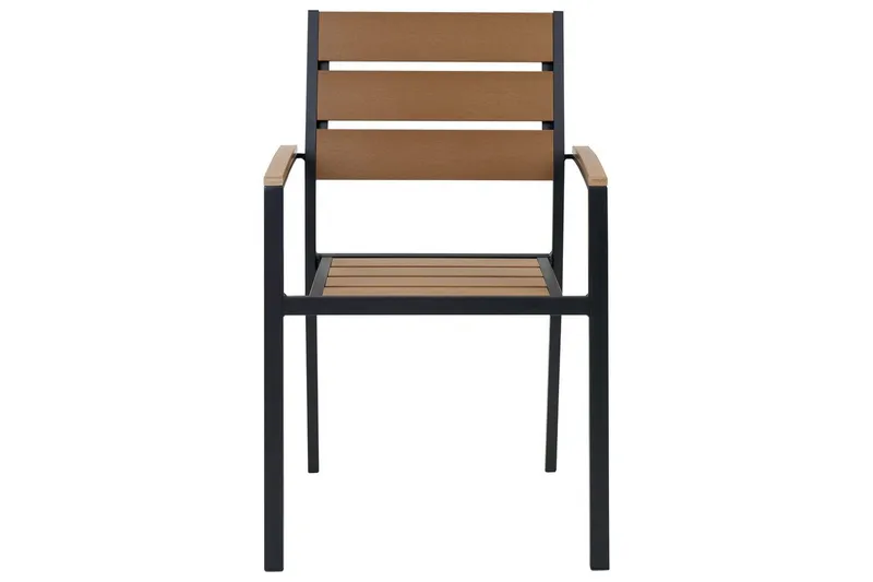 Matsalsset Beliani Vernio Ljus trä/svart Light wood||Black - Puutarhakalusteet - Ulkoryhmä - Ruokailuryhmät ulos