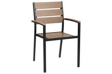 Matsalsset Beliani Vernio Ljus trä/svart Light wood||Black - Puutarhakalusteet - Ulkoryhmä - Ruokailuryhmät ulos