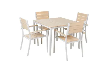 Matsalsset Beliani Prato Beige - Puutarhakalusteet - Ulkoryhmä - Ruokailuryhmät ulos