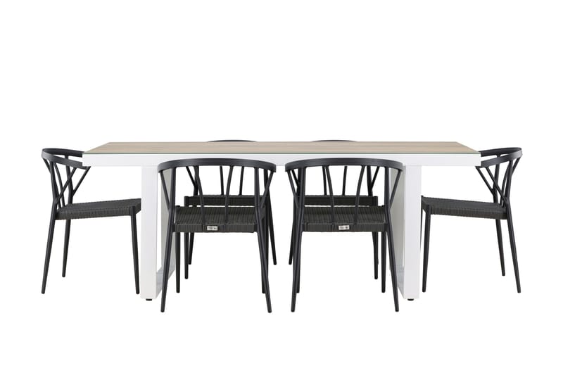 Merlo Ruokailuryhmä + 6 tuolia, Valkoinen