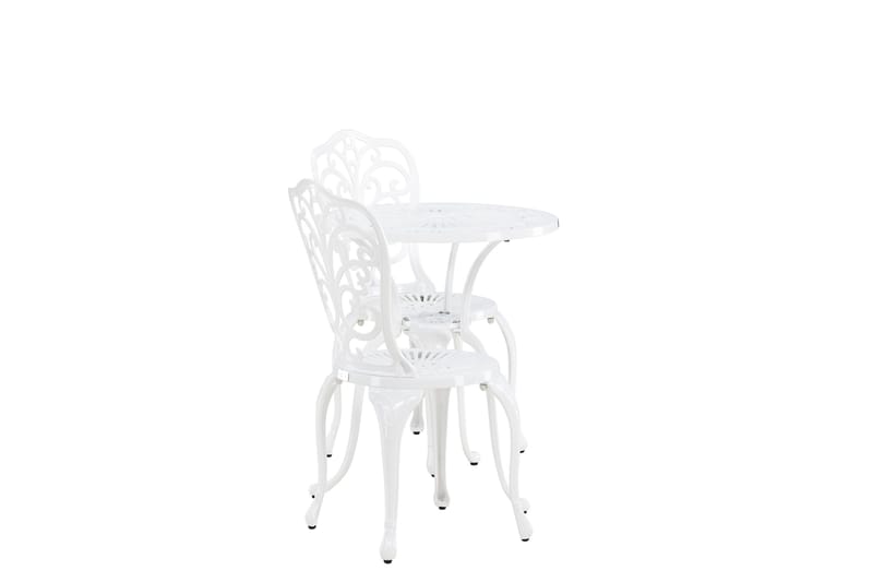 Nandin Ruokailuryhmä + 2 tuolia - Valkoinen - Puutarhakalusteet - Ulkoryhmä - Cafe-ryhmä