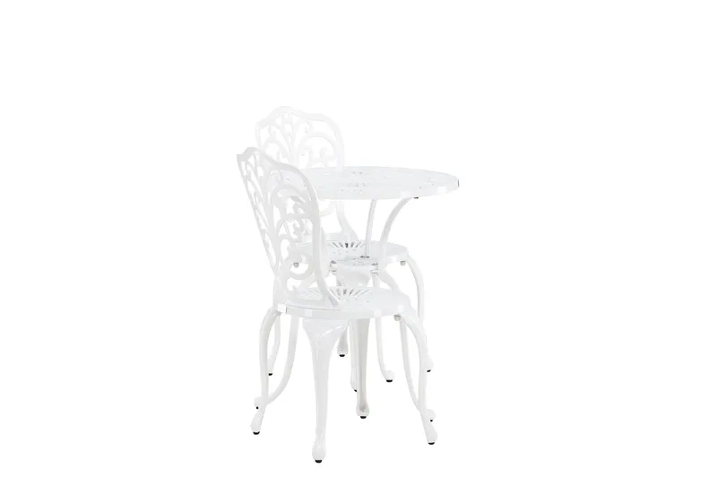 Nandin Ruokailuryhmä + 2 tuolia - Valkoinen - Puutarhakalusteet - Ulkoryhmä - Cafe-ryhmä