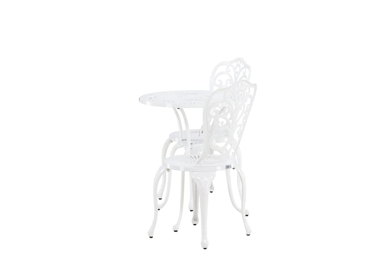 Nandin Ruokailuryhmä + 2 tuolia - Valkoinen - Puutarhakalusteet - Ulkoryhmä - Cafe-ryhmä