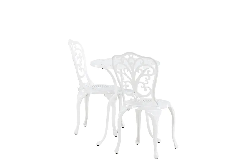 Nandin Ruokailuryhmä + 2 tuolia - Valkoinen - Puutarhakalusteet - Ulkoryhmä - Cafe-ryhmä