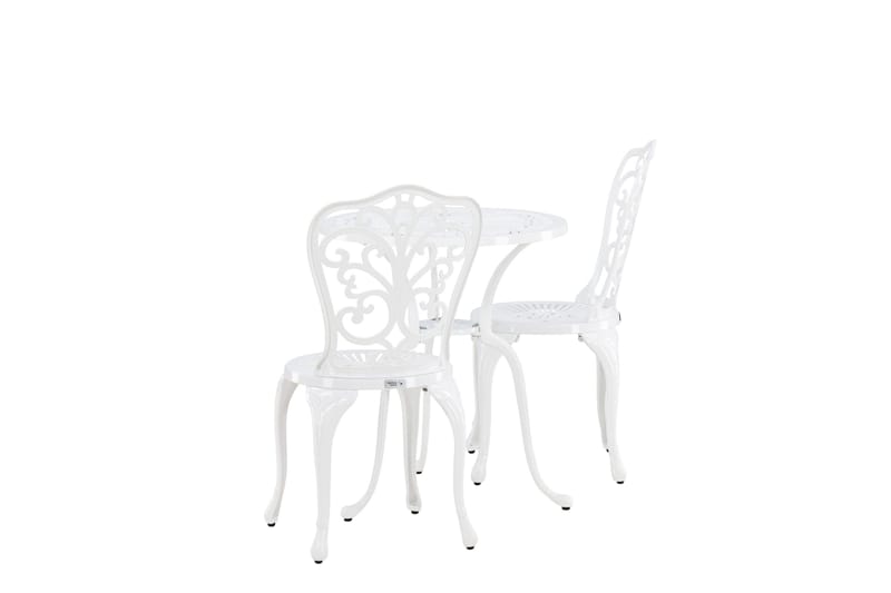 Nandin Ruokailuryhmä + 2 tuolia - Valkoinen - Puutarhakalusteet - Ulkoryhmä - Cafe-ryhmä