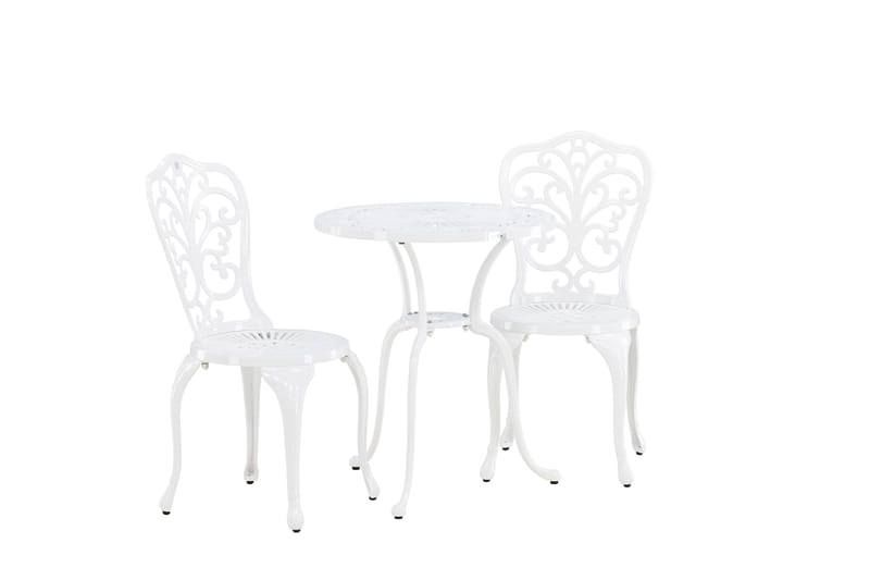Nandin Ruokailuryhmä + 2 tuolia - Valkoinen - Puutarhakalusteet - Ulkoryhmä - Cafe-ryhmä