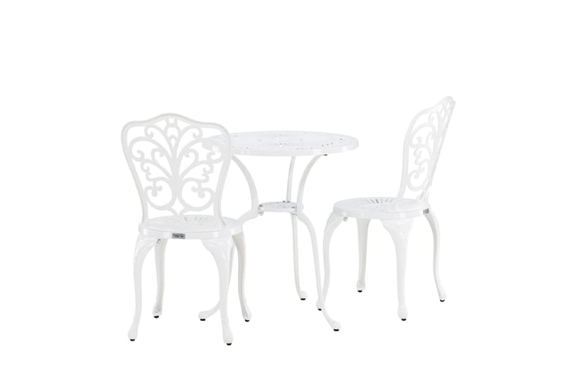 Nandin Ruokailuryhmä + 2 tuolia - Valkoinen - Puutarhakalusteet - Ulkoryhmä - Cafe-ryhmä