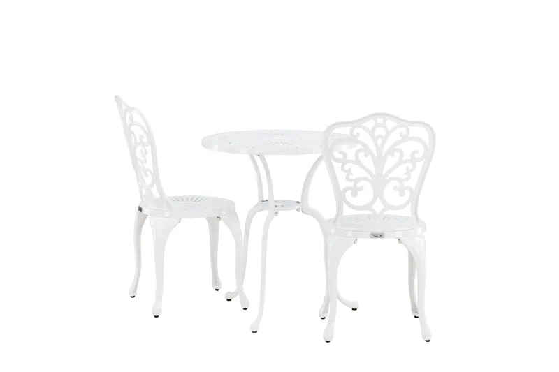 Nandin Ruokailuryhmä + 2 tuolia - Valkoinen - Puutarhakalusteet - Ulkoryhmä - Cafe-ryhmä