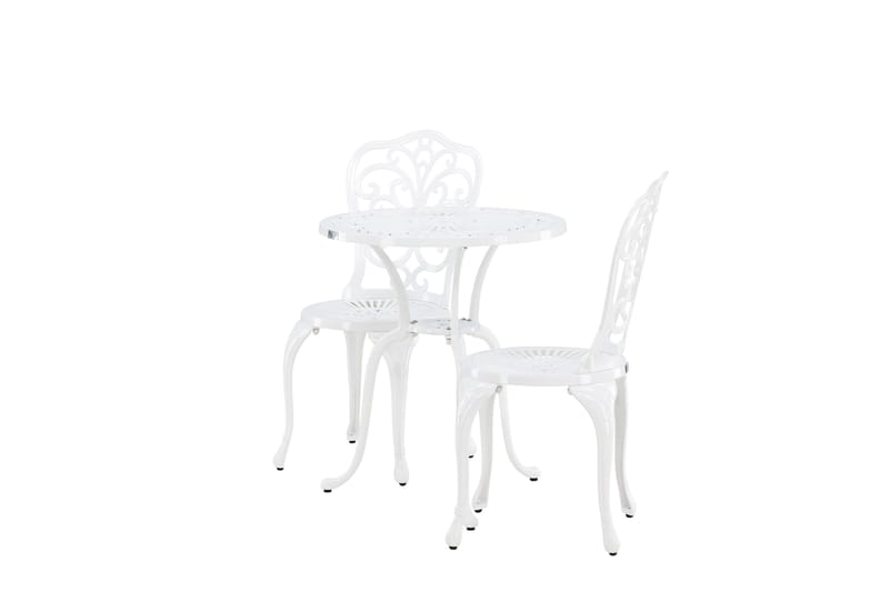 Nandin Ruokailuryhmä + 2 tuolia - Valkoinen - Puutarhakalusteet - Ulkoryhmä - Cafe-ryhmä