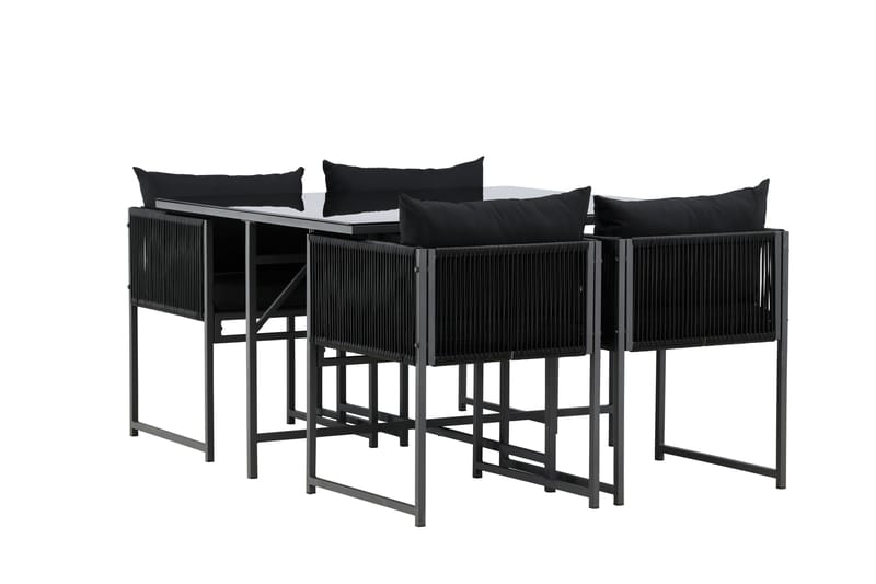 Noto Ruokailuryhmä Ulkokäyttöön 4-istuttava - Musta - Puutarhakalusteet - Ulkoryhmä - Ruokailuryhmät ulos