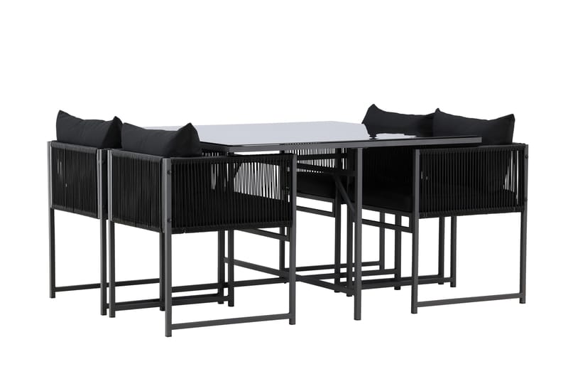 Noto Ruokailuryhmä Ulkokäyttöön 4-istuttava - Musta - Puutarhakalusteet - Ulkoryhmä - Ruokailuryhmät ulos