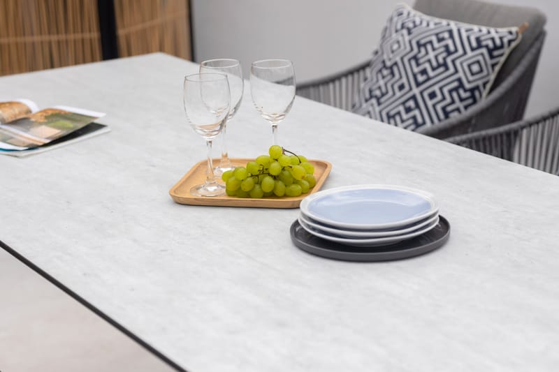 OPAL Ulkoruokailuryhmä 220 & 6 nojatuolia - Harmaa - Puutarhakalusteet - Ulkoryhmä - Ruokailuryhmät ulos