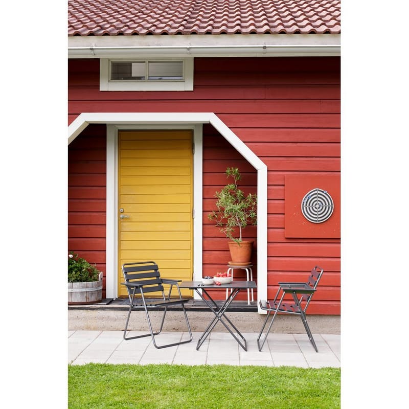 Pöytäryhmä Varax Retro 401 + 2 kpl 305 Harmaa/Musta - Harmaa/Musta - Puutarhakalusteet - Ulkoryhmä - Ruokailuryhmät ulos