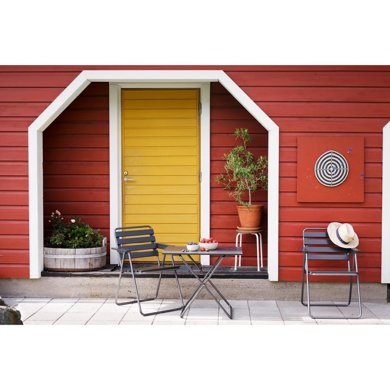 Pöytäryhmä Varax Retro 401 + 2 kpl 305 Harmaa/Musta - Harmaa/Musta - Puutarhakalusteet - Ulkoryhmä - Ruokailuryhmät ulos