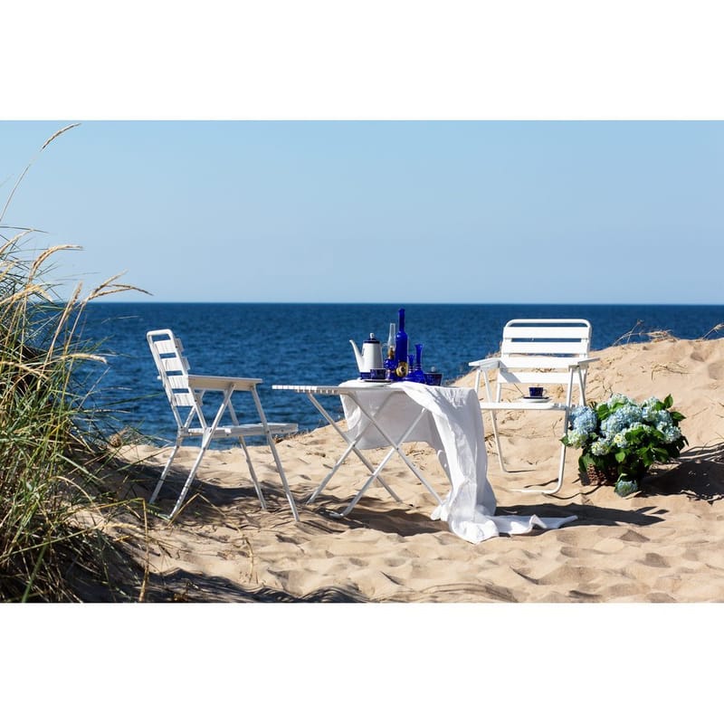 Pöytäryhmä Varax Retro 401 + 2 kpl 305 Valkoinen - Valkoinen - Puutarhakalusteet - Ulkoryhmä - Ruokailuryhmät ulos