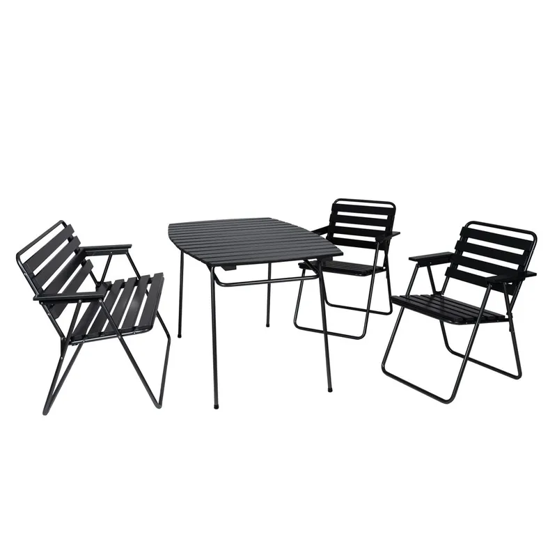 Pöytäryhmä Varax Retro 403 + 2 kpl 305 + 302 Harmaa/Musta, Harmaa/Musta