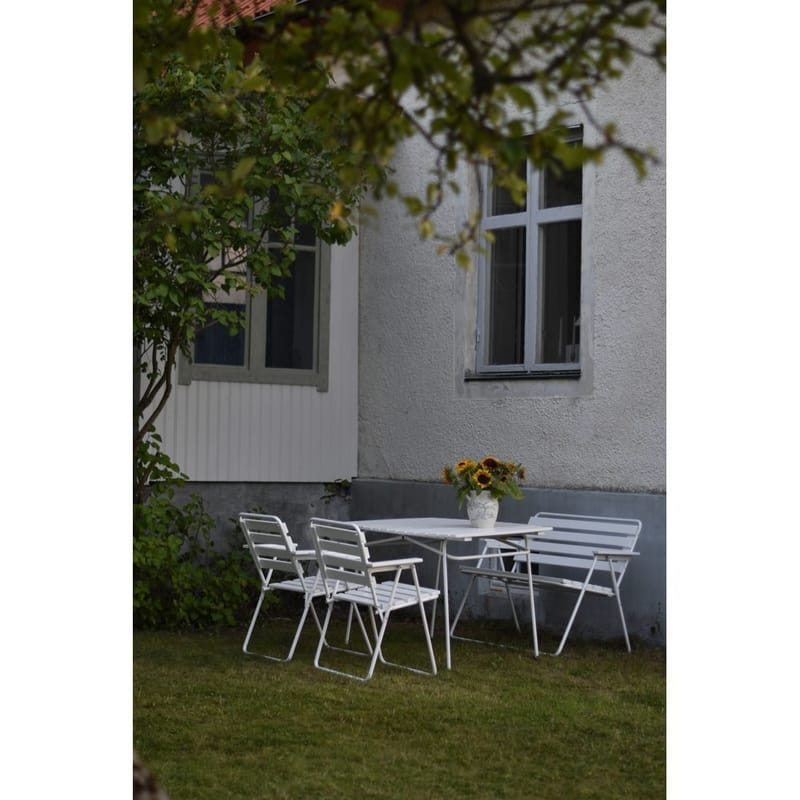 Pöytäryhmä Varax Retro 403 + 2 kpl 305 + 302 Valkoinen - Valkoinen - Puutarhakalusteet - Ulkoryhmä - Ruokailuryhmät ulos