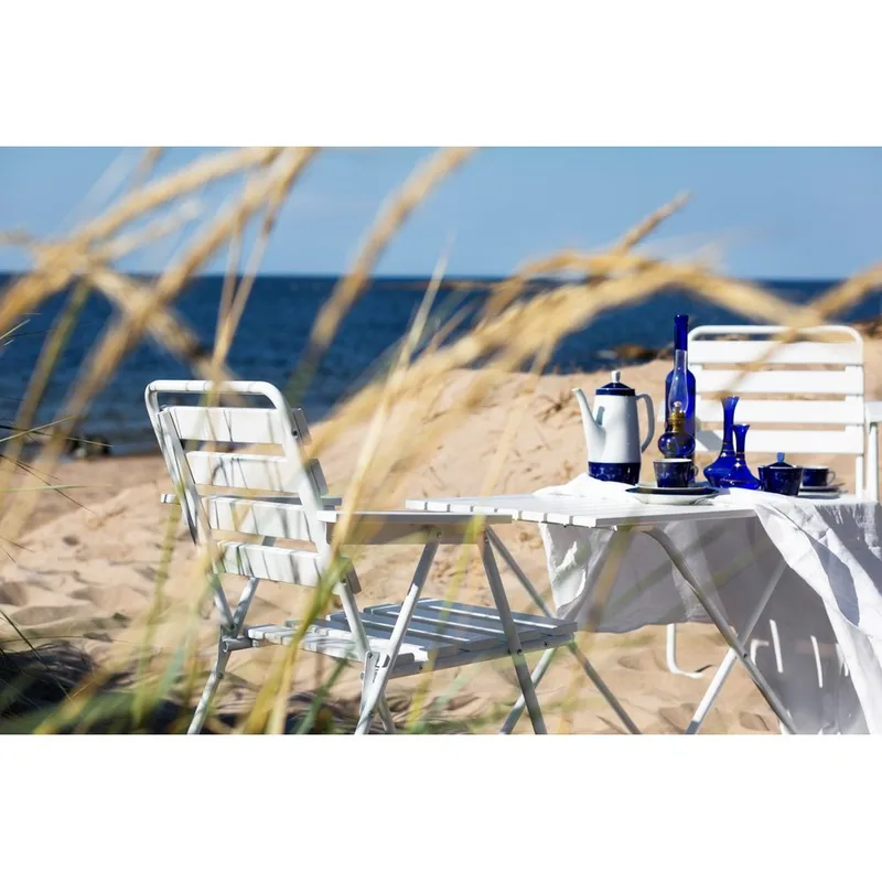 Pöytäryhmä Varax Retro 403 + 2 kpl 305 + 302 Valkoinen - Valkoinen - Puutarhakalusteet - Ulkoryhmä - Ruokailuryhmät ulos