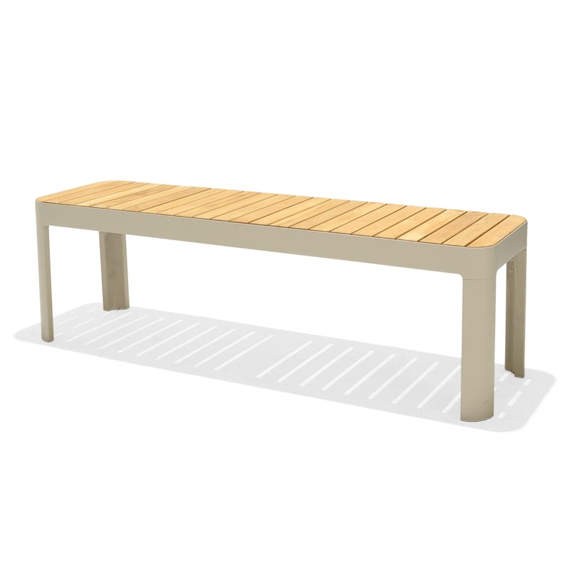 Portals Parvekesetti pöytä + penkki 140 cm - Beige/Puu - Puutarhakalusteet - Ulkoryhmä - Ruokailuryhmät ulos