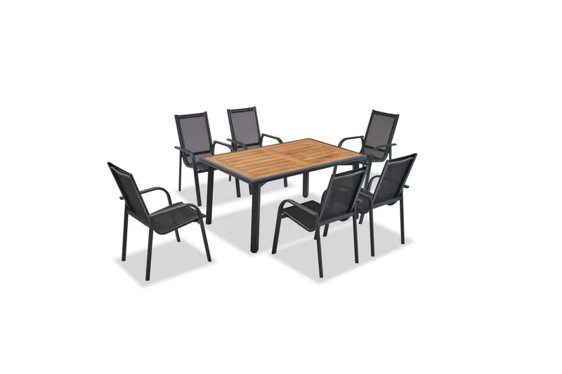 Puutarhan oleskeluryhmä Retzow-antrasiitti / puinen, Harmaanvärinen puu/Antrasiitti