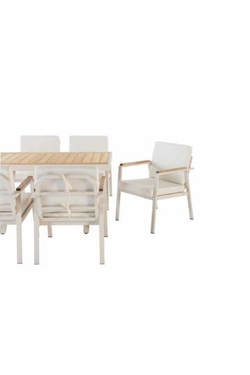 Puutarhapöytä ja tuolisetti Atelier Del Sofa Monte (56 x 78 x 56 cm) kerma 7-osainen - Puutarhakalusteet - Ulkoryhmä - Ruokailuryhmät ulos