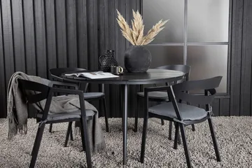 Ruokailuryhmä Break Pyöreä 120 cm 4 Slit tuolia - Beige/Musta - Puutarhakalusteet - Ulkoryhmä - Ruokailuryhmät ulos