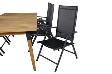 Ruokailuryhmä Julian 210 cm 6 Break tuolia - Musta - Puutarhakalusteet - Ulkoryhmä - Ruokailuryhmät ulos