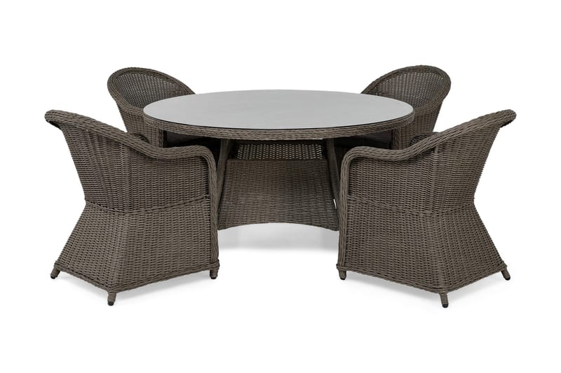 Ruokailuryhmä Marcus Ø140 + 4 Marcus Light tuolia + pehmuste, Harmaa