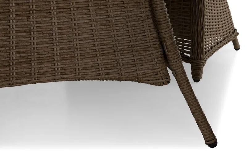 Ruokailuryhmä Marcus Ø140 + 4 Nojatuolia + pehmusteet - Luonnonväri - Puutarhakalusteet - Ulkoryhmä - Ruokailuryhmät ulos