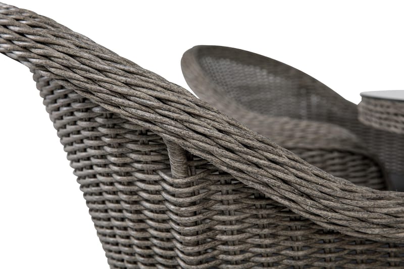 Ruokailuryhmä Marcus Ø140 + 6 Marcus Light tuolia + pehmuste - Harmaa - Puutarhakalusteet - Ulkoryhmä - Ruokailuryhmät ulos