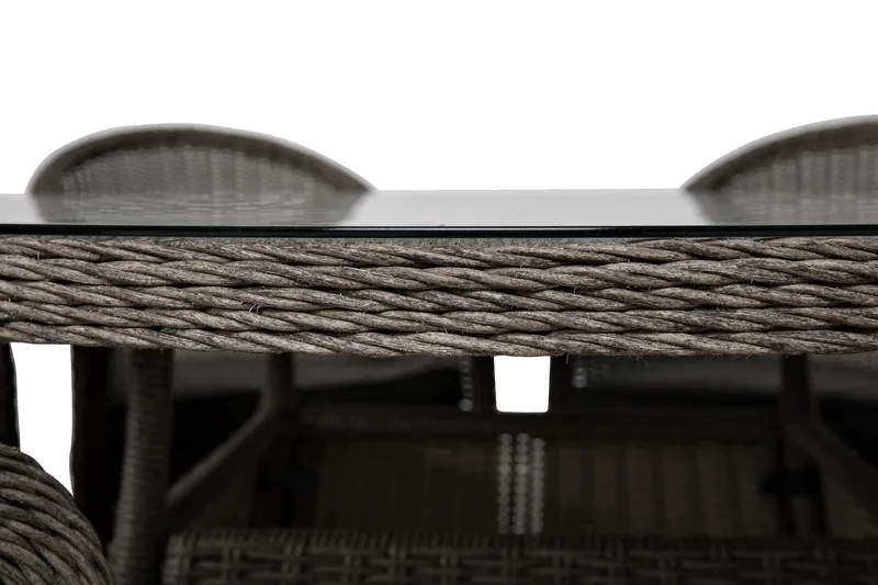 Ruokailuryhmä Marcus Ø140 + 6 Marcus Light tuolia + pehmuste - Harmaa - Puutarhakalusteet - Ulkoryhmä - Ruokailuryhmät ulos