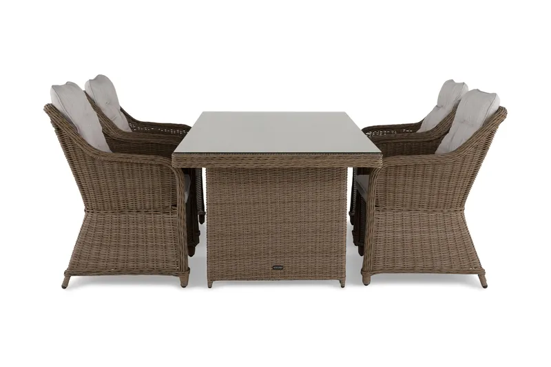 Ruokailuryhmä Marcus + 4 nojatuolia + pehmusteet, Luonnonväri