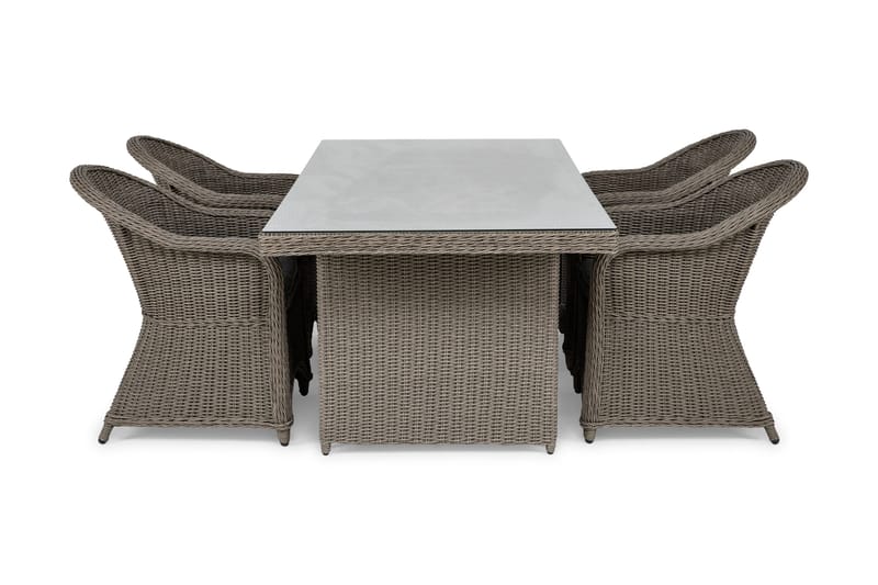 Ruokailuryhmä Marcus 200 + 4 Marcus Light tuolia + pehmustee, Harmaa