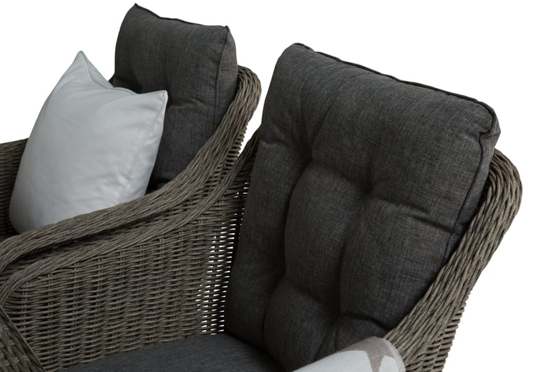 Ruokailuryhmä Marcus 200 + 4 Nojatuolia + pehmusteet - Harmaa - Puutarhakalusteet - Ulkoryhmä - Ruokailuryhmät ulos