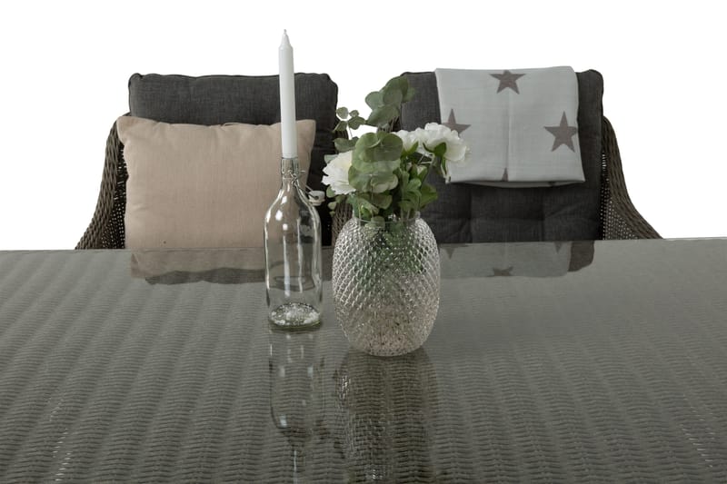 Ruokailuryhmä Marcus 200 + 4 Nojatuolia + pehmusteet - Harmaa - Puutarhakalusteet - Ulkoryhmä - Ruokailuryhmät ulos