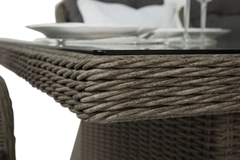 Ruokailuryhmä Marcus 200 + 6 Nojatuolia + pehmusteet - Harmaa - Puutarhakalusteet - Ulkoryhmä - Ruokailuryhmät ulos