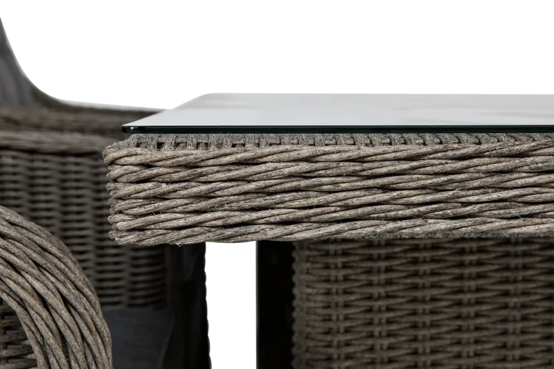 Ruokailuryhmä Marcus 200 + 6 Nojatuolia + pehmusteet - Harmaa - Puutarhakalusteet - Ulkoryhmä - Ruokailuryhmät ulos