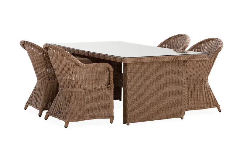 Ruokailuryhmä Marcus 200 cm 4 Light tuolia Pehmusteet - Puutarhakalusteet - Ulkoryhmä - Ruokailuryhmät ulos