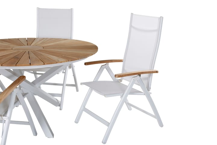 Ruokailuryhmä Mexico Pyöreä 140 cm 4 Panama tuolia Musta/Har - Venture Home - Ruokailuryhmät ulos