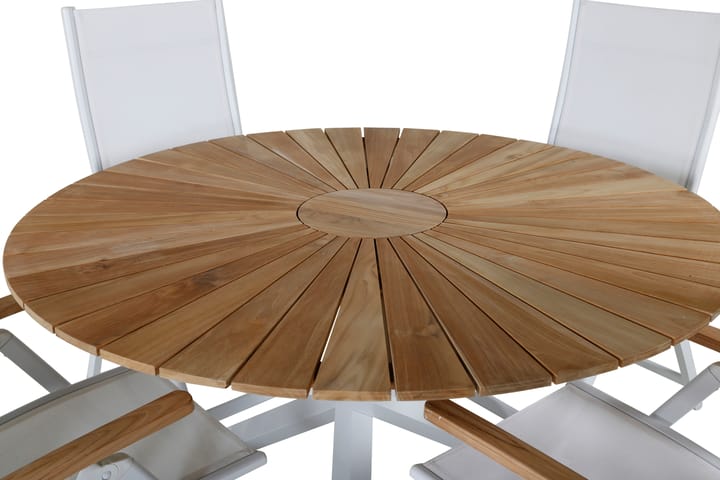 Ruokailuryhmä Mexico Pyöreä 140 cm 4 Panama tuolia Musta/Har - Venture Home - Ruokailuryhmät ulos