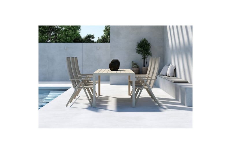 Ruokailuryhmä Mirko, Levanzo - beige - Puutarhakalusteet - Ulkoryhmä - Ruokailuryhmät ulos
