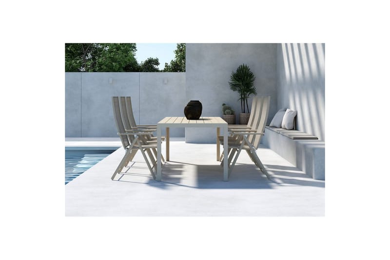 Ruokailuryhmä Mirko, Levanzo - beige - Puutarhakalusteet - Ulkoryhmä - Ruokailuryhmät ulos