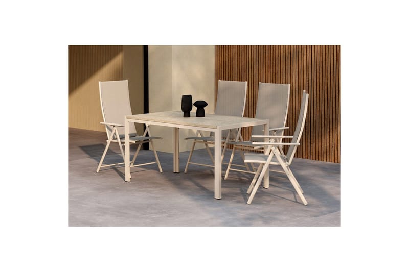 Ruokailuryhmä Mirko 140x80x74, Levanzo - beige - Puutarhakalusteet - Ulkoryhmä - Ruokailuryhmät ulos