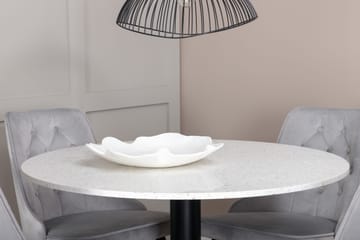 Ruokailuryhmä Razzia Pyöreä 106 cm 4 Velvet Lyx tuolia - Valkoinen/Musta - Puutarhakalusteet - Ulkoryhmä - Ruokailuryhmät ulos