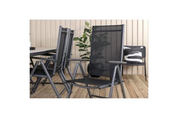 Ruokailuryhmä Texas 200 cm 6 Break säätötuolia Musta/Harmaa - Venture Home - Puutarhakalusteet - Ulkoryhmä - Ruokailuryhmät ulos