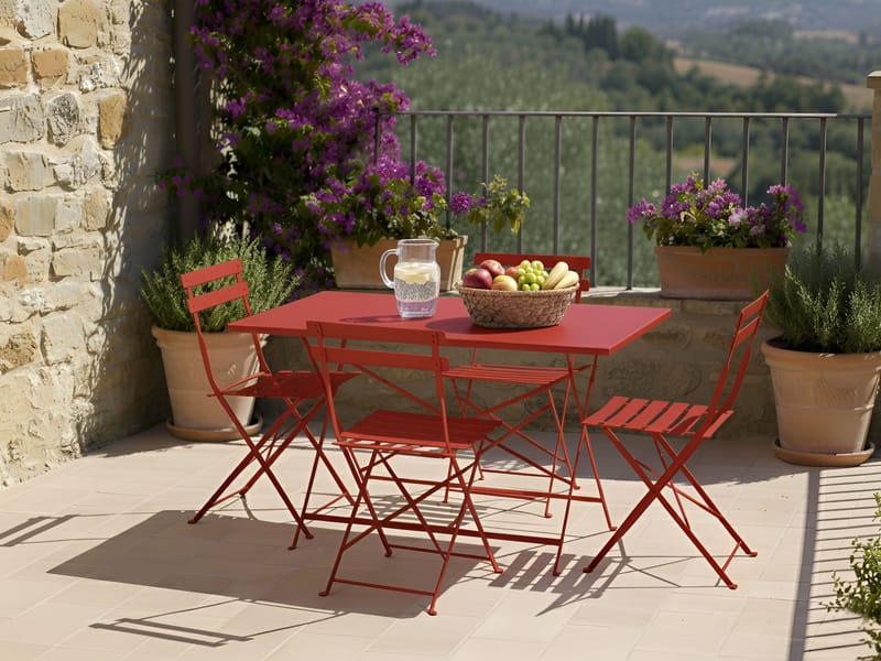Ruokailuryhmä ulos 4-istuttava Fiori - punainen - Puutarhakalusteet - Ulkoryhmä - Ruokailuryhmät ulos